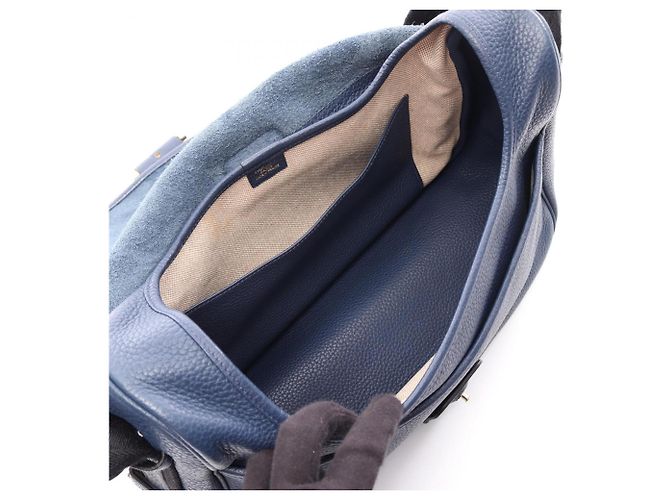 Hermès Hermes Bour Lang Schultertasche Schwarz Blau - Ansicht 3