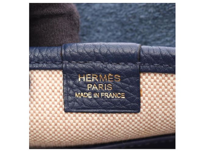 Hermès Hermes Bour Lang Schultertasche Schwarz Blau - Ansicht 4