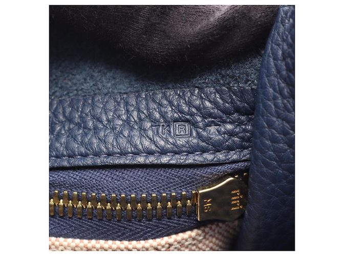 Hermès Hermes Bour Lang Schultertasche Schwarz Blau - Ansicht 5