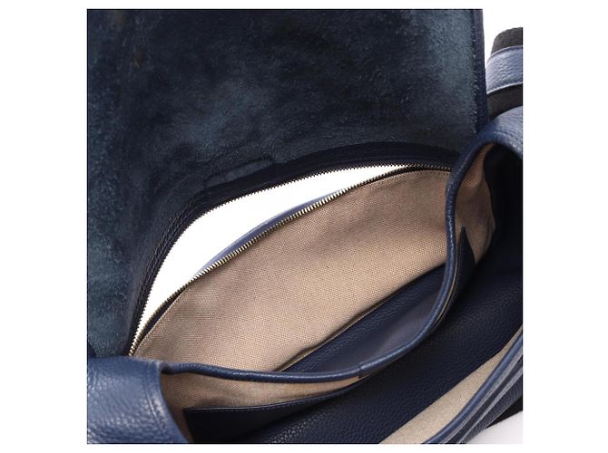 Hermès Hermes Bour Lang Schultertasche Schwarz Blau - Ansicht 6