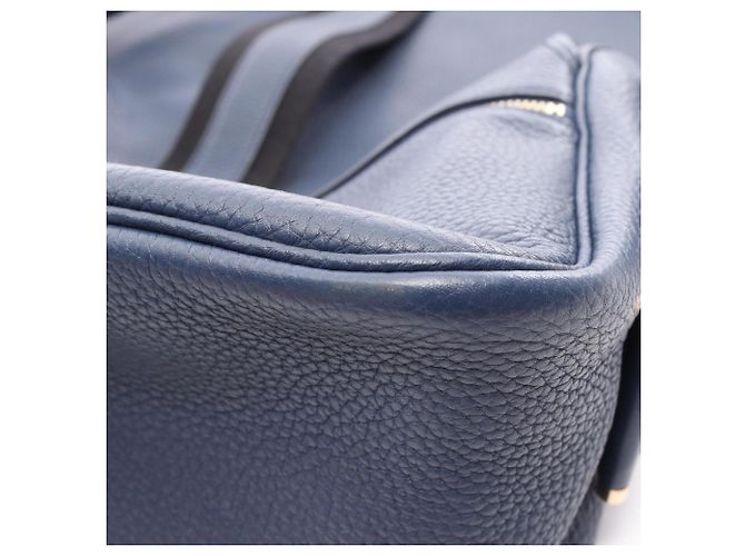 Hermès Hermes Bour Lang Schultertasche Schwarz Blau - Ansicht 7