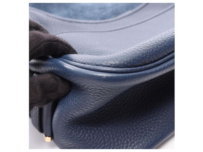 Hermès Hermes Bour Lang Schultertasche Schwarz Blau - Ansicht 8