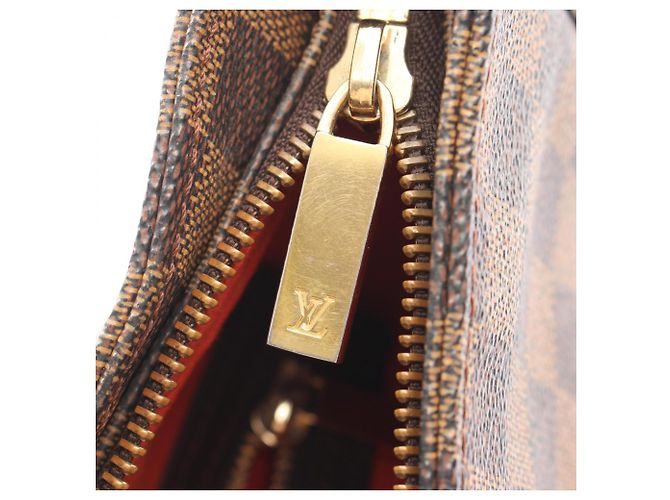 Borsa a Spalla Louis Vuitton Looping GM Damier Ebene Special Order Marrone - vista 9