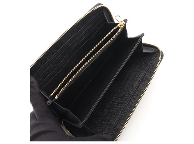 Louis Vuitton Monogram Empreinte Zippy Wallet Schwarz Beige - Ansicht 3
