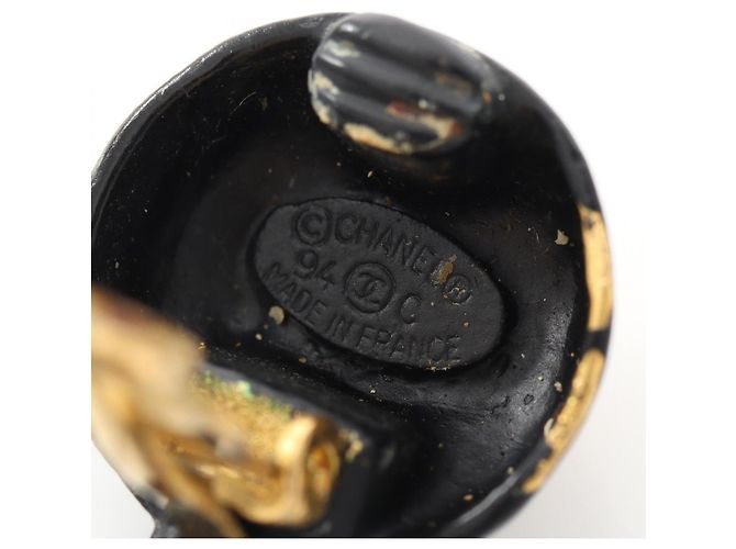 Orecchini a cerchio con motivo flacone di profumo Chanel Coco Mark Nero D'oro - vista 3