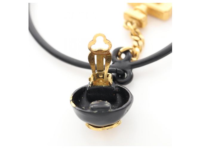 Orecchini a cerchio con motivo flacone di profumo Chanel Coco Mark Nero D'oro - vista 5