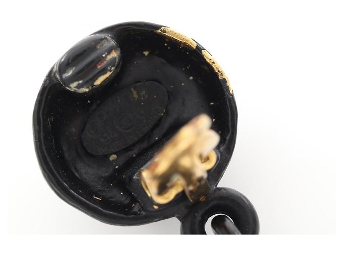 Orecchini a cerchio con motivo flacone di profumo Chanel Coco Mark Nero D'oro - vista 6