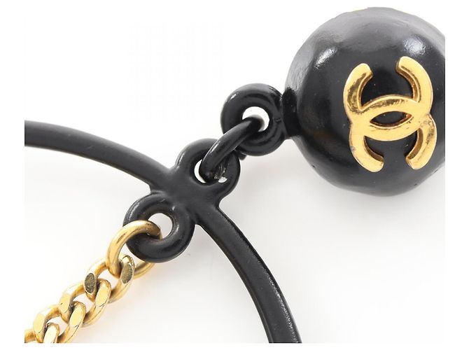 Orecchini a cerchio con motivo flacone di profumo Chanel Coco Mark Nero D'oro - vista 7