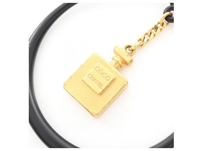 Orecchini a cerchio con motivo flacone di profumo Chanel Coco Mark Nero D'oro - vista 8