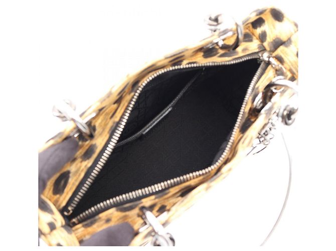 Christian Dior LADY DIOR Borsa 2-Way stampa leopardata Nero Beige - vista 3