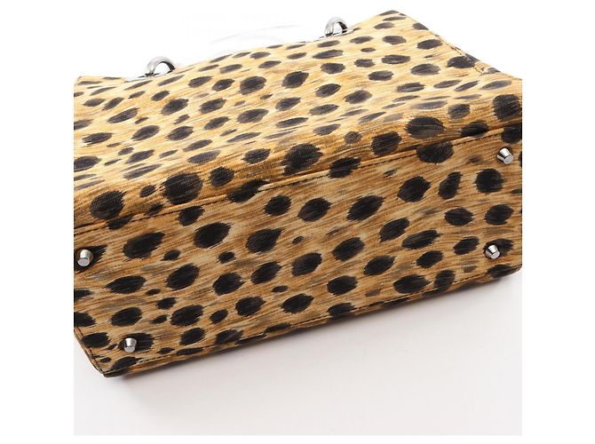 Christian Dior LADY DIOR Borsa 2-Way stampa leopardata Nero Beige - vista 8