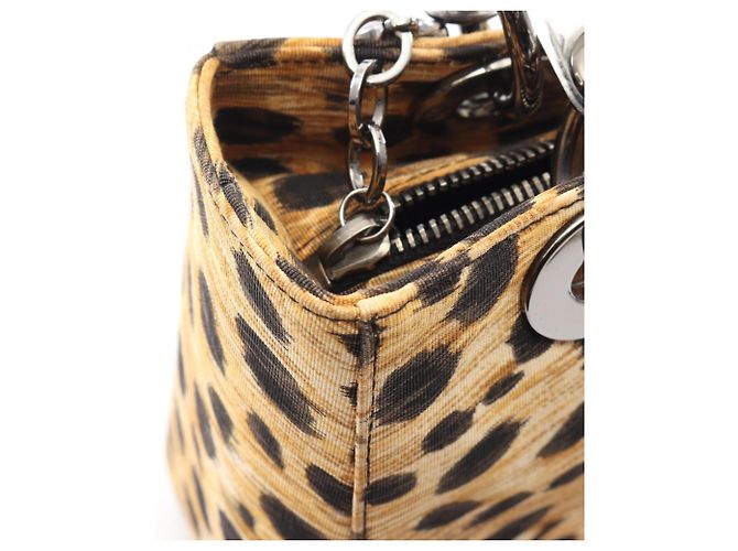 Christian Dior LADY DIOR Borsa 2-Way stampa leopardata Nero Beige - vista 9