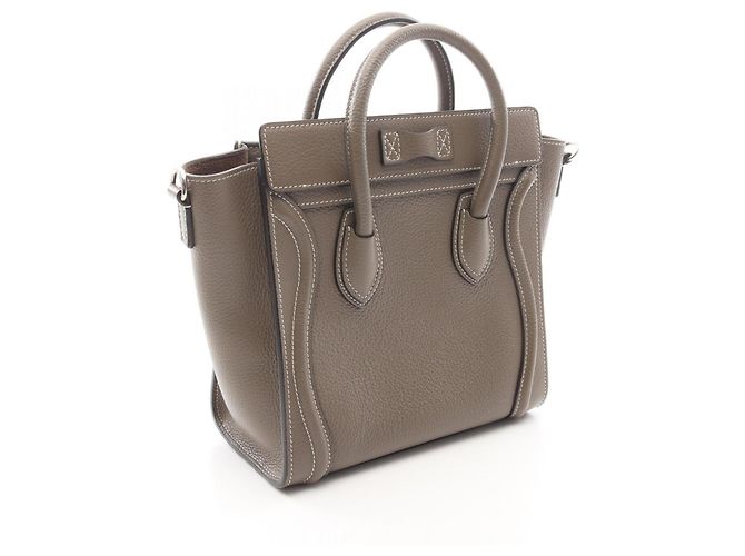 Céline Borsa Celine Luggage Nano Shopper 2-Way Beige - vista 2