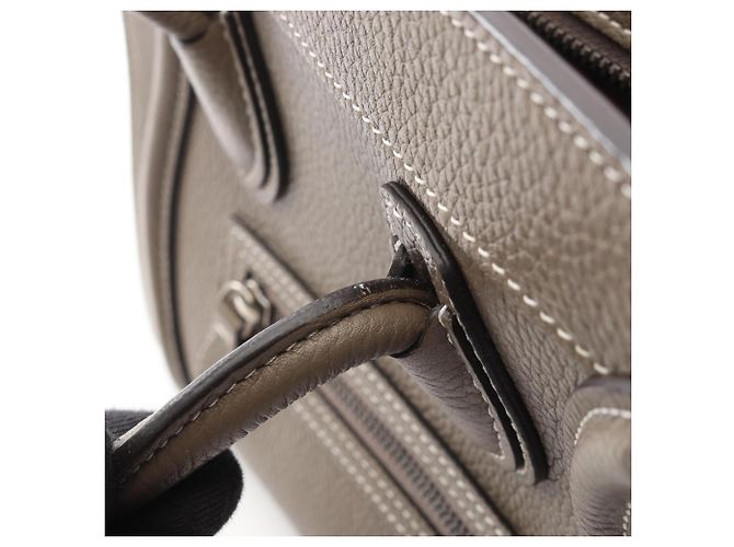 Céline Borsa Celine Luggage Nano Shopper 2-Way Beige - vista 7