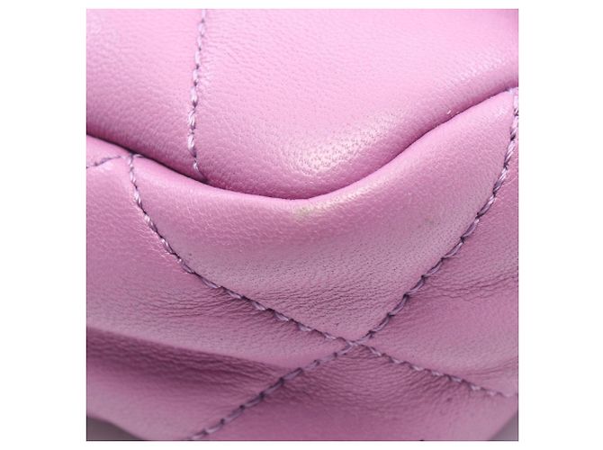 Borsa a Spalla Chanel Mini Matelassé Porpora - vista 8