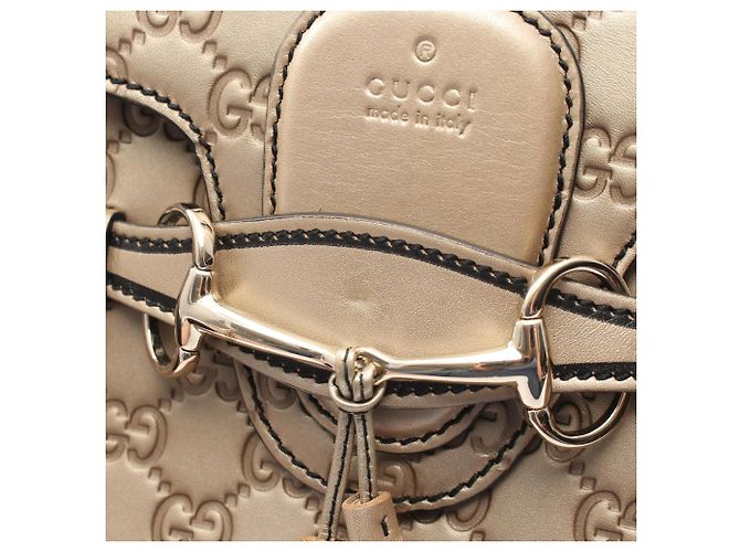 Borsa a Spalla Gucci Emily Horsebit Guccissima D'oro - vista 6