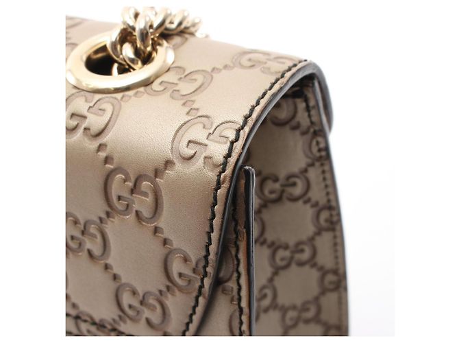 Borsa a Spalla Gucci Emily Horsebit Guccissima D'oro - vista 8