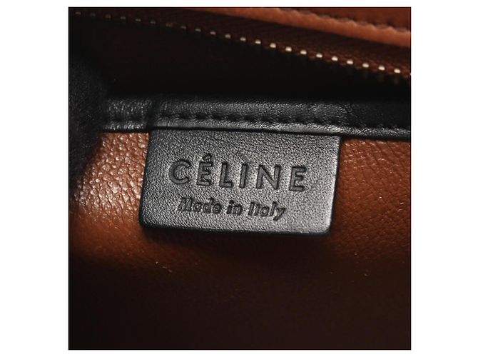Céline Borsa 2-Way Celine Luggage Nano Shopper Marrone Nero Crudo - vista 4
