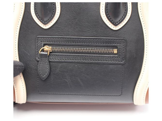 Céline Borsa 2-Way Celine Luggage Nano Shopper Marrone Nero Crudo - vista 6