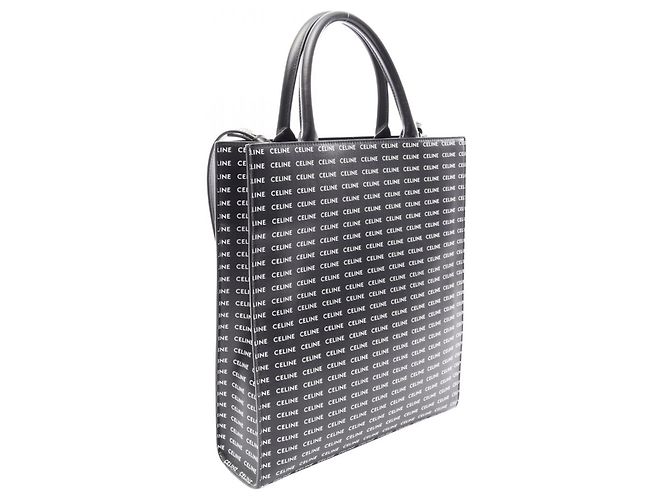 Céline Borsa Tote Celine Small Vertical Cabas Triomphe Nero Bianco - vista 2