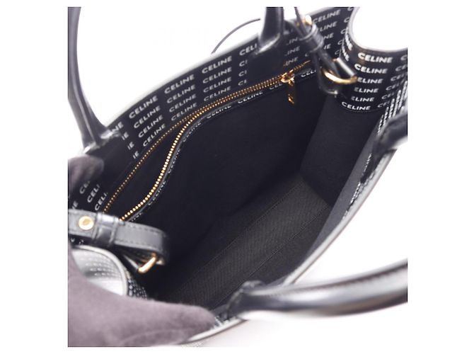 Céline Borsa Tote Celine Small Vertical Cabas Triomphe Nero Bianco - vista 3
