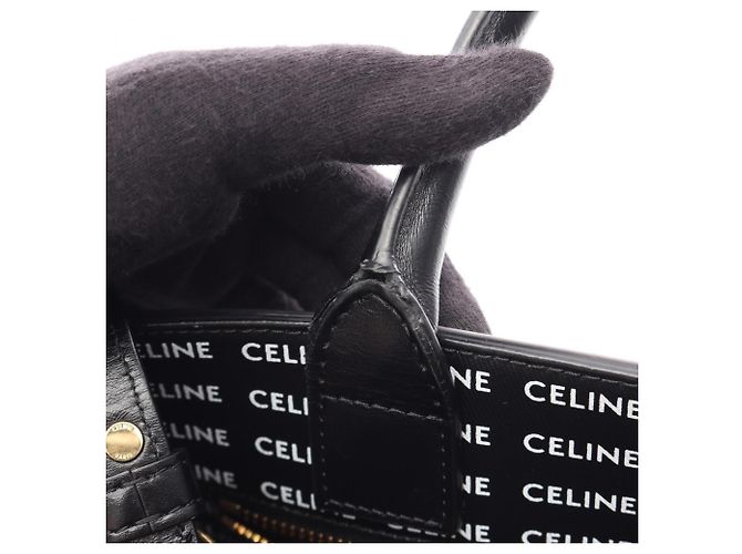 Céline Borsa Tote Celine Small Vertical Cabas Triomphe Nero Bianco - vista 5