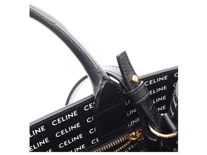 Céline Borsa Tote Celine Small Vertical Cabas Triomphe Nero Bianco - vista 6