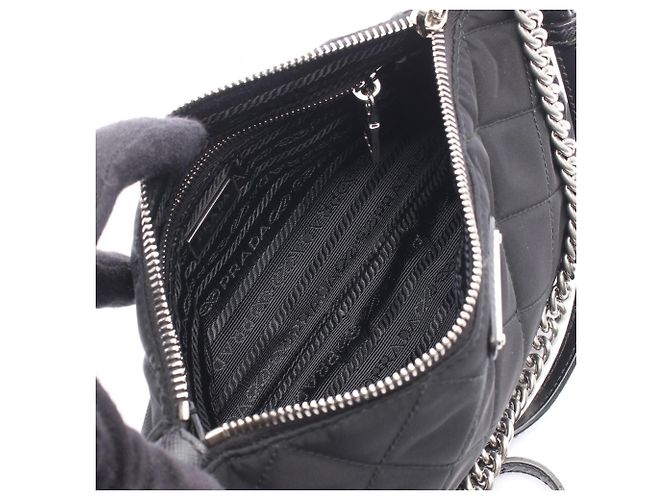 Borsa a tracolla 2-Way trapuntata nera Prada Nero - vista 3