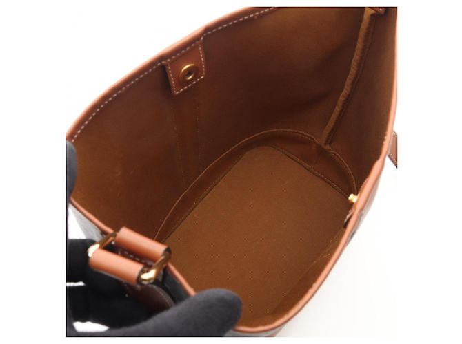 Céline Borsa a tracolla Celine Small Bucket Triomphe Marrone Nero - vista 3