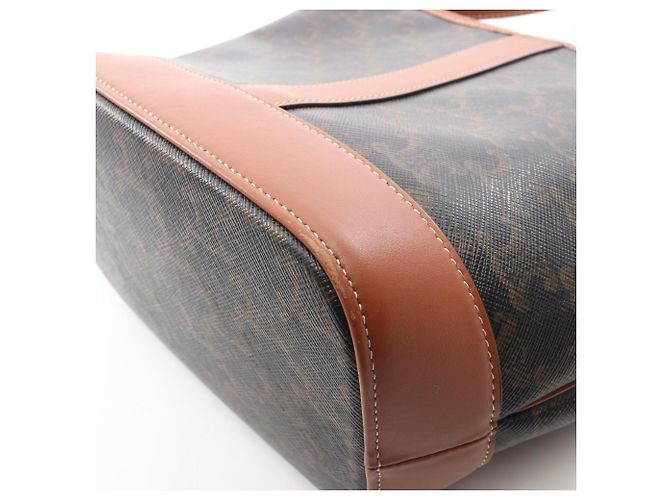 Céline Borsa a tracolla Celine Small Bucket Triomphe Marrone Nero - vista 6
