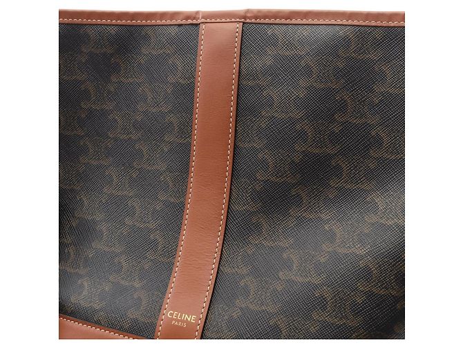 Céline Borsa a tracolla Celine Small Bucket Triomphe Marrone Nero - vista 7