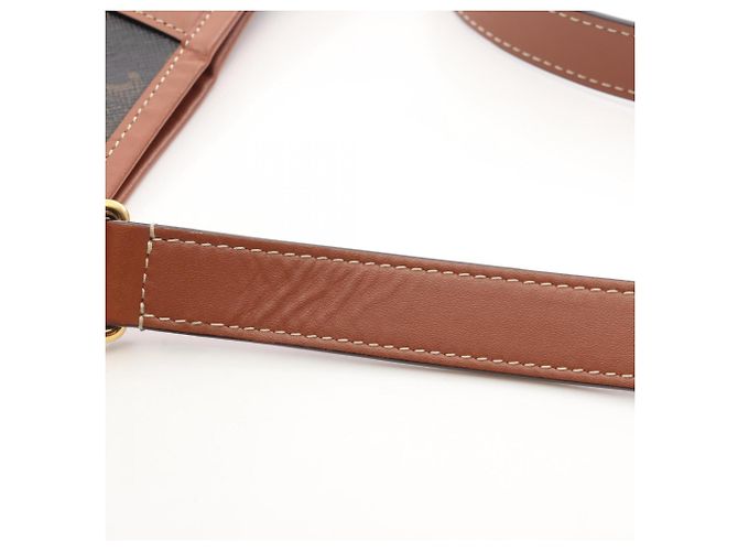 Céline Borsa a tracolla Celine Small Bucket Triomphe Marrone Nero - vista 9