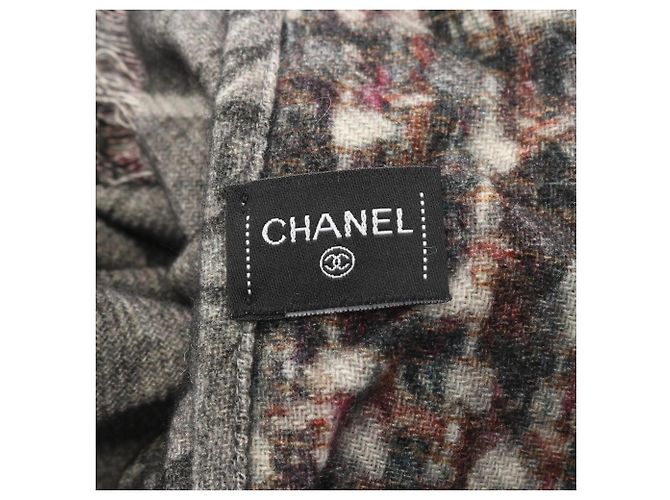 Stola in cashmere Chanel Coco Mark Marrone Nero - vista 3