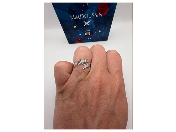 Anello Mauboussin Star For Ever in Oro Grigio e Diamanti Silver hardware - vista 7