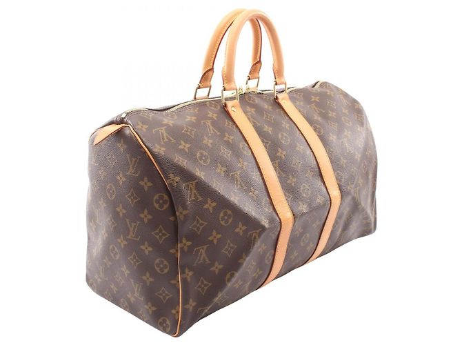 Borsa Boston Louis Vuitton Keepall 45 Monogram Marrone Monogramma - vista 2