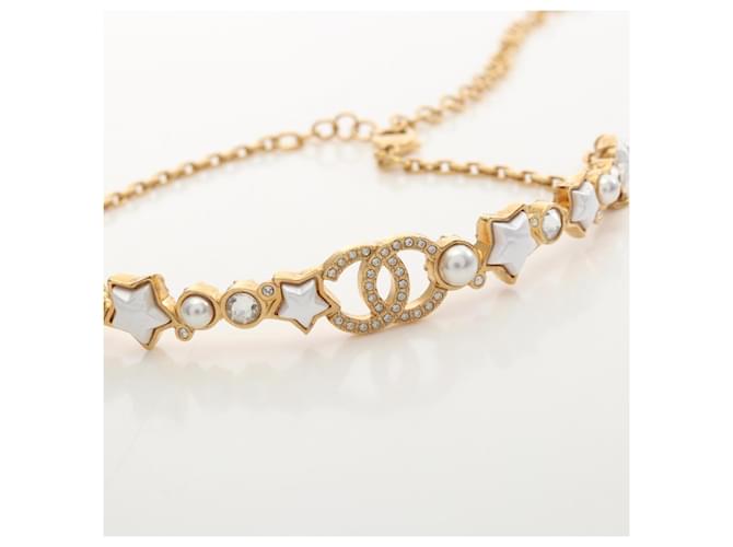 Choker Chanel Coco Mark Star Bianco D'oro - vista 3