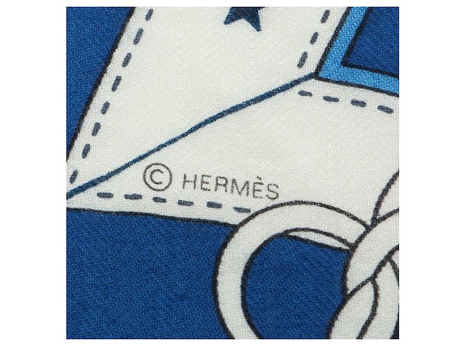 Hermès Sciarpa Hermes Carre Geant 140 LA PROMENADE DU MATIN Blu - vista 3