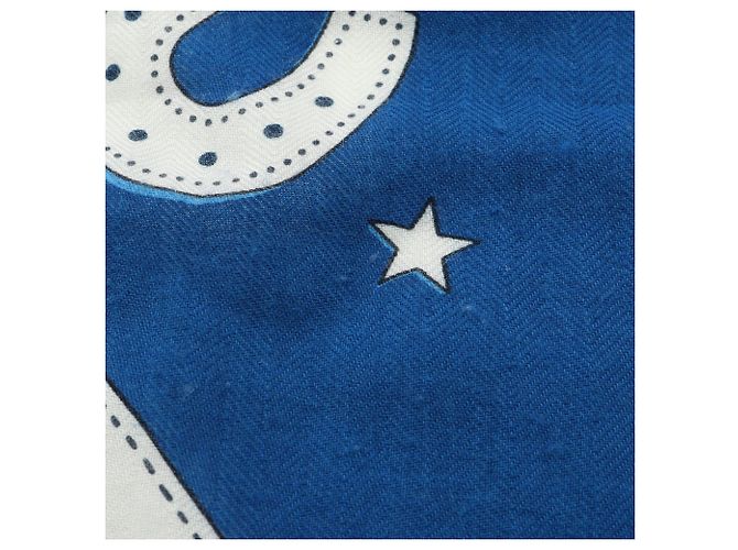 Hermès Sciarpa Hermes Carre Geant 140 LA PROMENADE DU MATIN Blu - vista 5