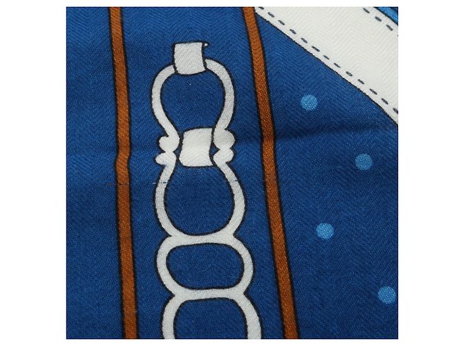 Hermès Sciarpa Hermes Carre Geant 140 LA PROMENADE DU MATIN Blu - vista 6
