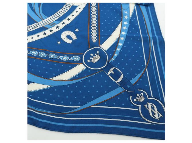 Hermès Sciarpa Hermes Carre Geant 140 LA PROMENADE DU MATIN Blu - vista 7