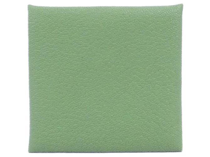Hermès Monedero Hermes Bastia Verso Verde claro Camello - vista 2