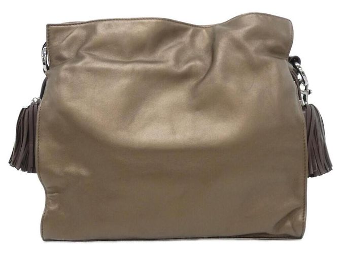 Borsa a Spalla Loewe Flamenco 380 85 E16 Bronzo - vista 2