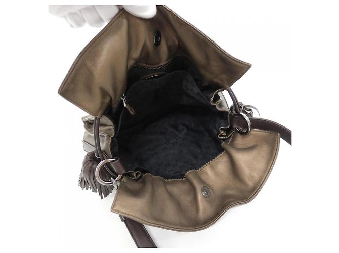 Borsa a Spalla Loewe Flamenco 380 85 E16 Bronzo - vista 7