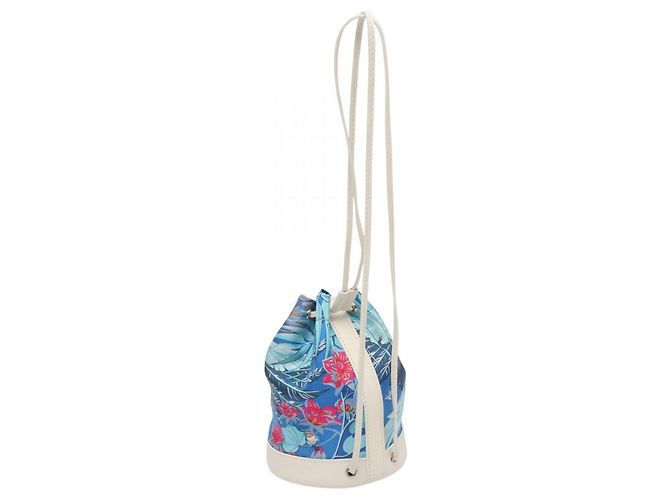 Hermès Borsa a Spalla Tiny Soie Coeur Hermes Bianco Blu Multicolore - vista 2
