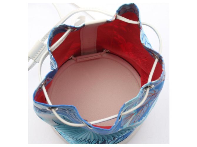 Hermès Borsa a Spalla Tiny Soie Coeur Hermes Bianco Blu Multicolore - vista 3