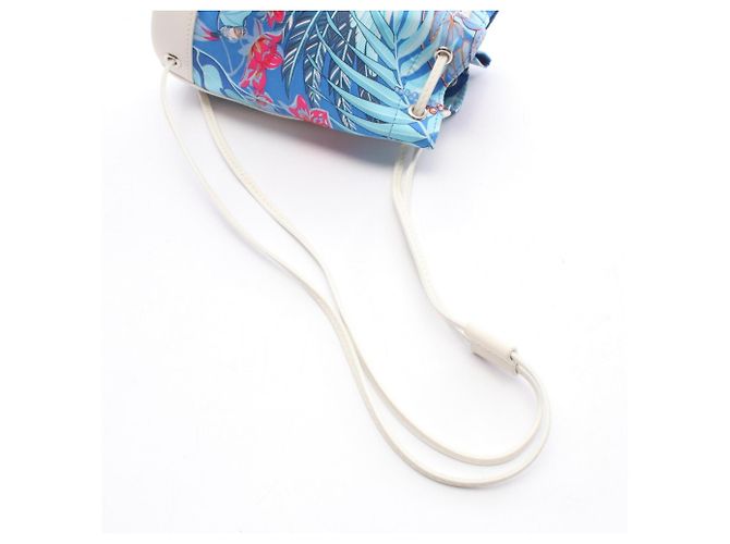 Hermès Borsa a Spalla Tiny Soie Coeur Hermes Bianco Blu Multicolore - vista 6