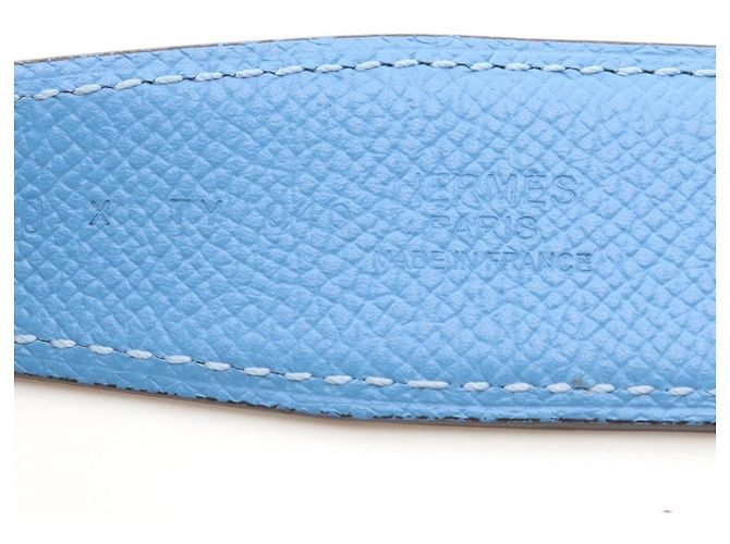 Hermès Hermes Constance Reversible H-Gürtel Schwarz Blau - Ansicht 4