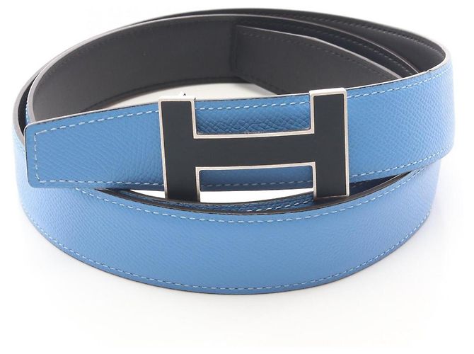 Hermès Hermes Constance Reversible H-Gürtel Schwarz Blau - Ansicht 5