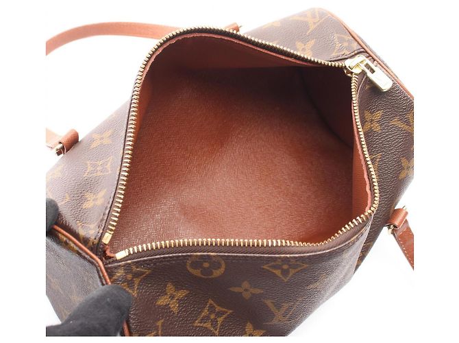 Borsa Louis Vuitton Papillon 26 Monogram Marrone - vista 3