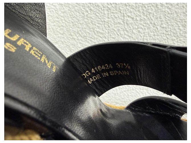 Saint Laurent Jewell Espadrilles con zeppa in camoscio - Nero 37.5 Marrone chiaro - vista 10